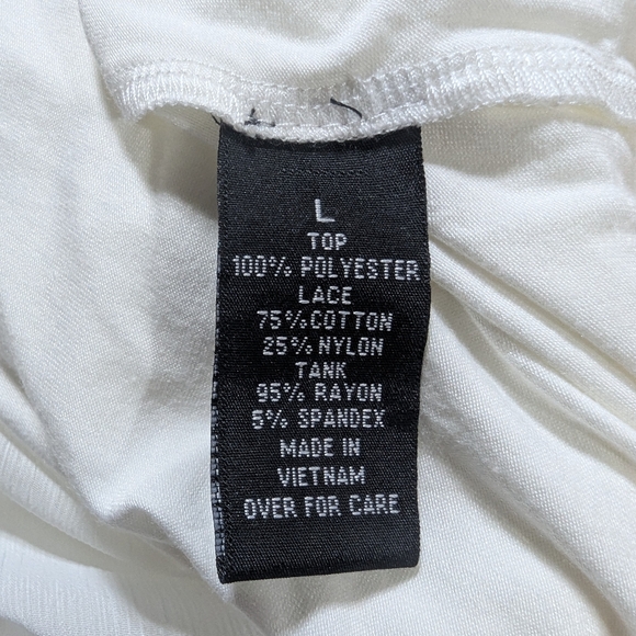 Alyx White Overlay Sheer Blouse Size Large - Picture 9 of 9